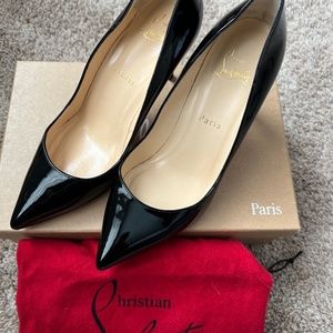 Christian Louboutin 38.5 Pingalle Black Patent Heel